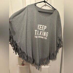 SHEIN Gray Layered Poncho